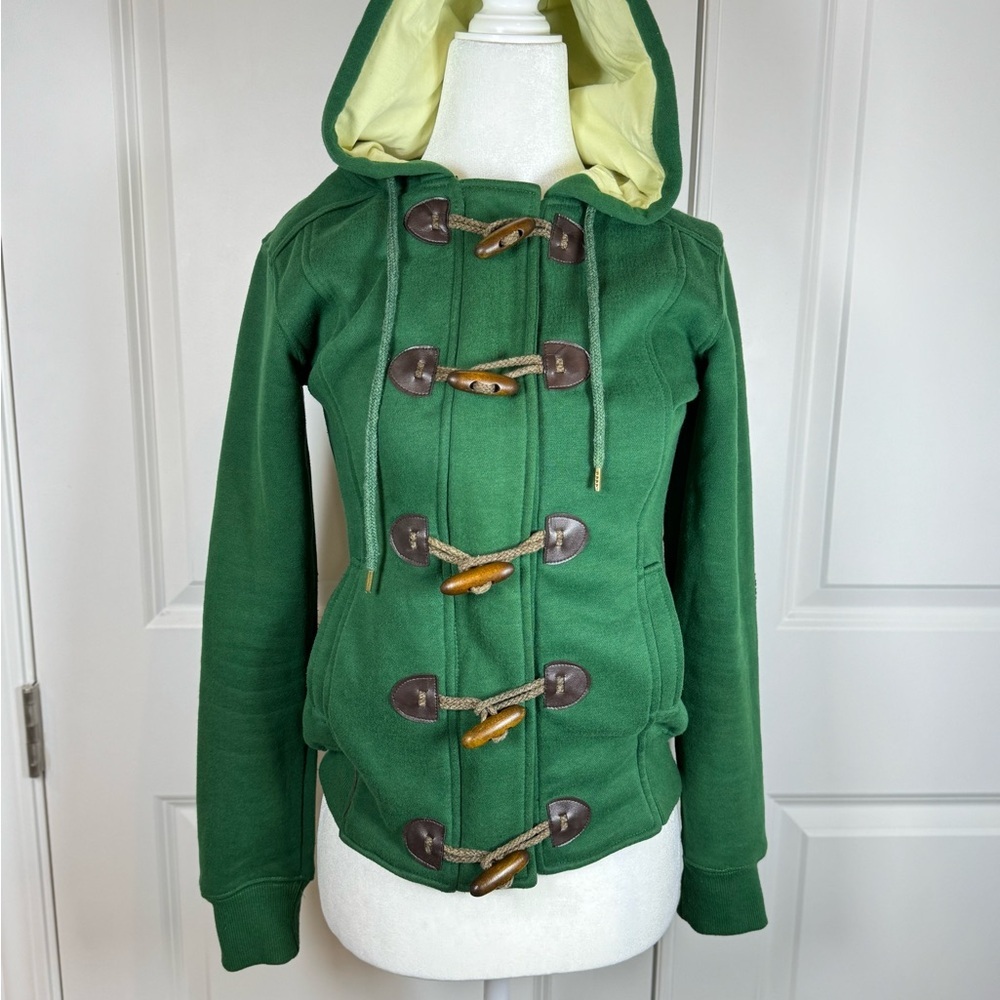 Forest Green Toggle Duffle Hoodie Jacket Preppy Dark Academia Cottagecore Fall S